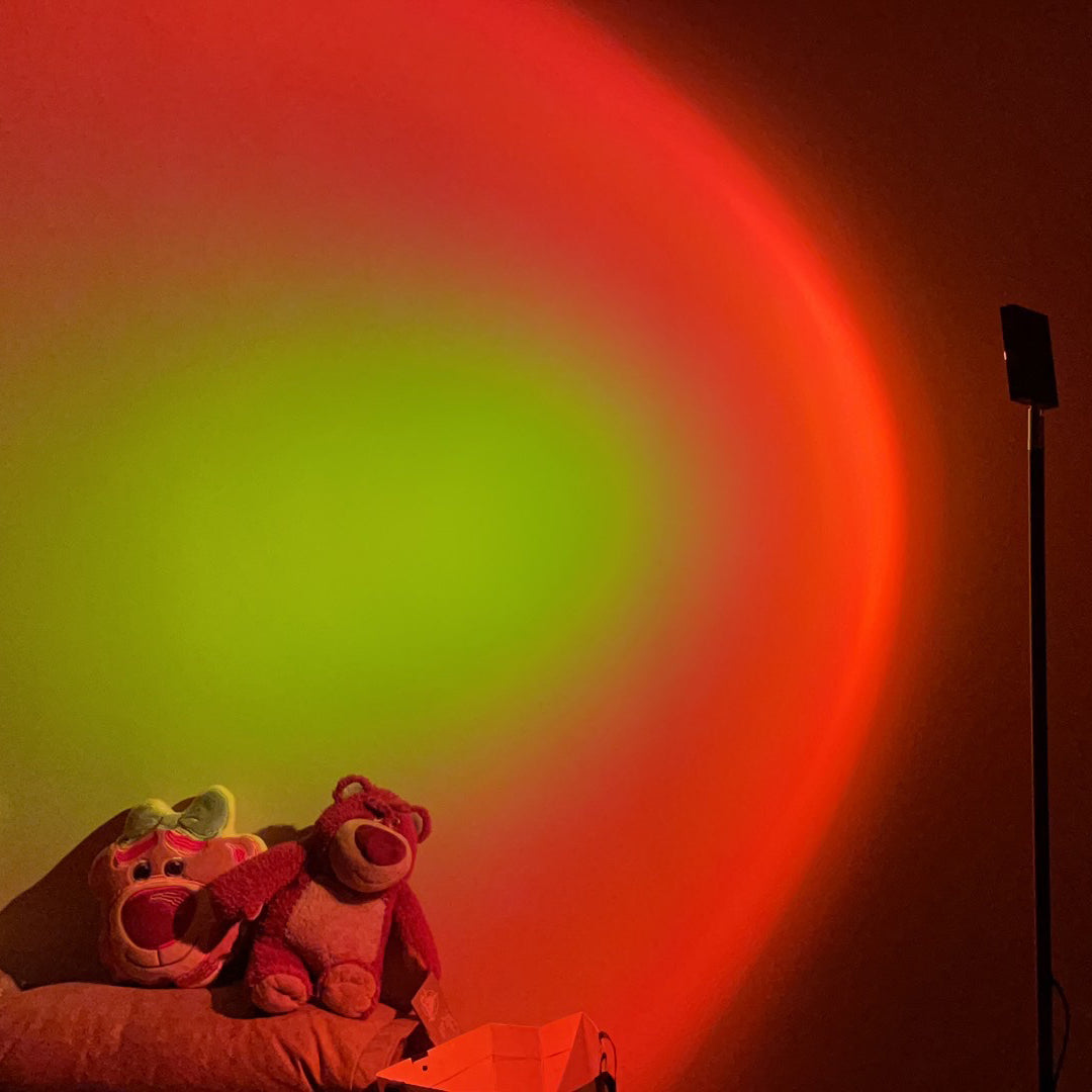 Frendorf | LED Farbprojektor Stehleuchte | Minimalistischer Halo Licht Effekt