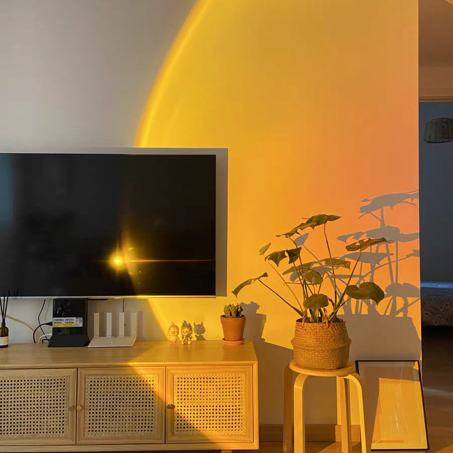 Frendorf | LED Farbprojektor Stehleuchte | Minimalistischer Halo Licht Effekt