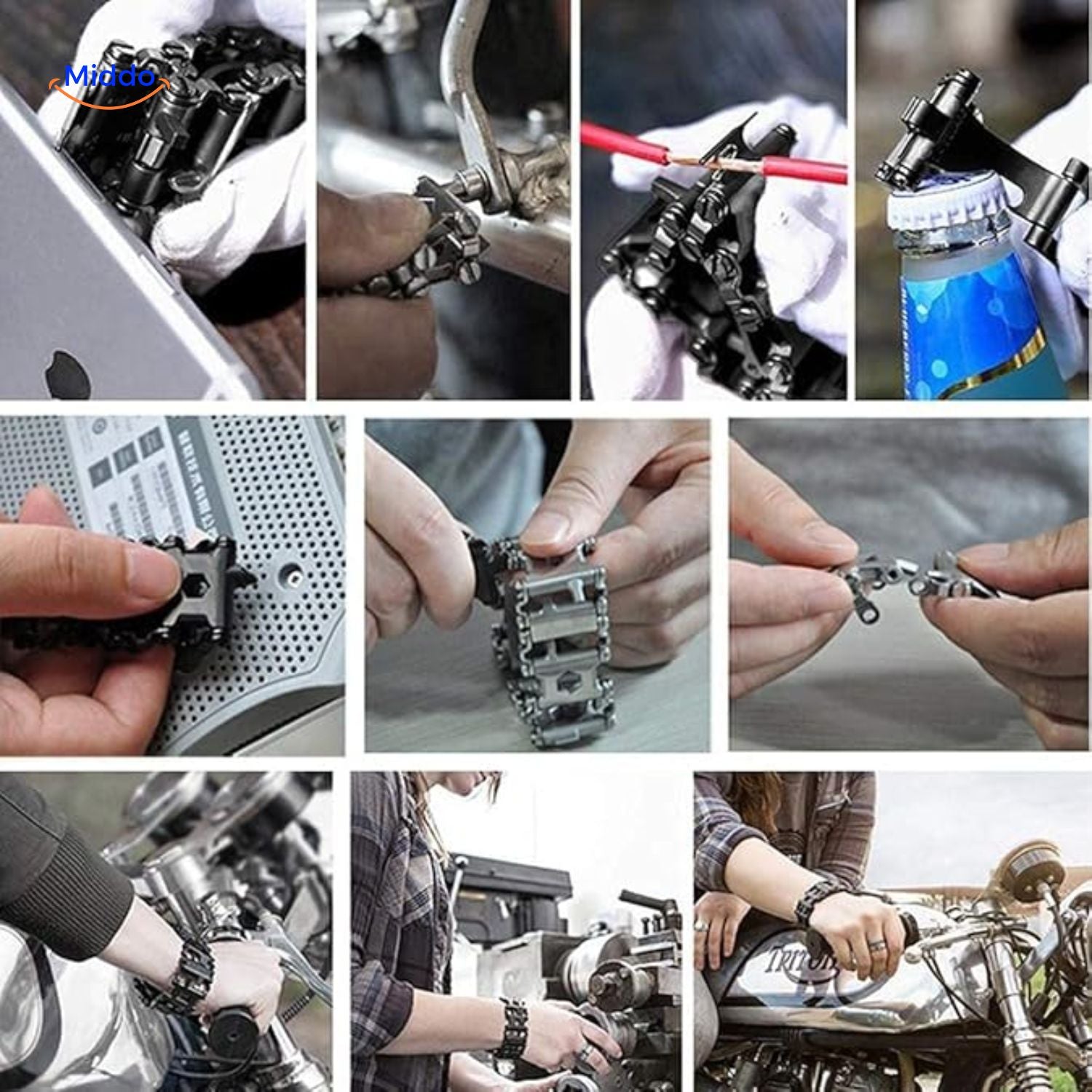ToolMaster Edelstahl Werkzeugarmband | 29-in-1 Multifunktionsarmband für jede Herausforderung