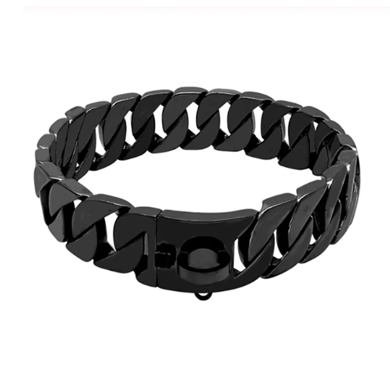 KrachtHals Metall Hundehalsband – Robuste Edelstahl Halsband für große Hunde