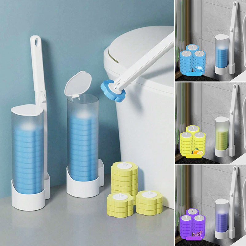 Antibakterielle Einweg-Toilettenbürste mit hygienischem Schwammkopf und Halter