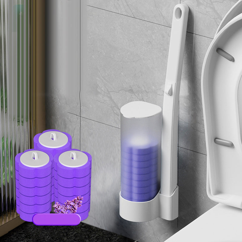 Antibakterielle Einweg-Toilettenbürste mit hygienischem Schwammkopf und Halter