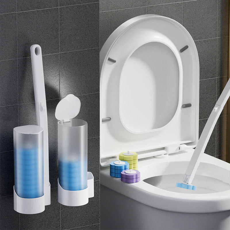 Antibakterielle Einweg-Toilettenbürste mit hygienischem Schwammkopf und Halter