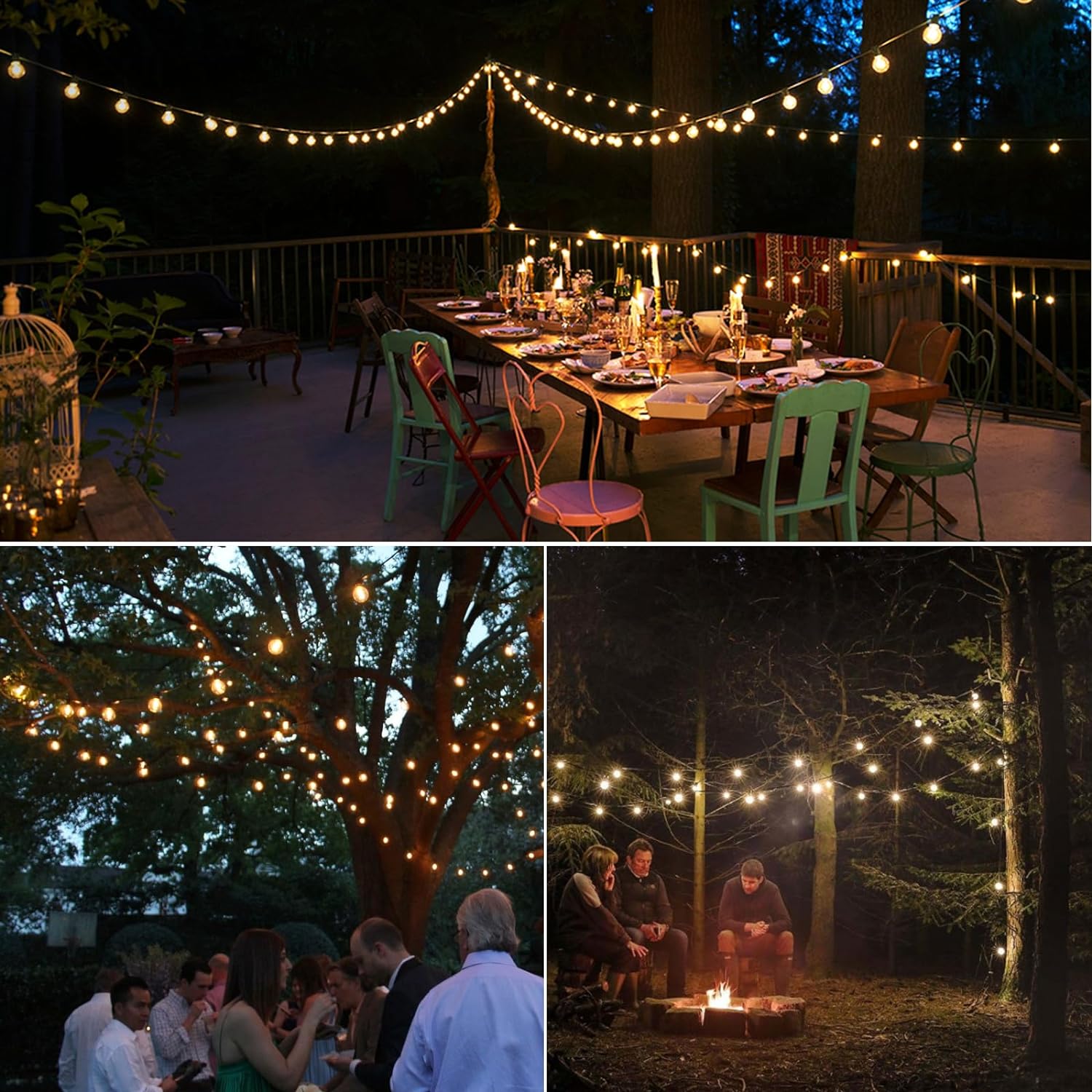 TwinkleTrail wasserdichte LED-Lichterkette für Außen mit Warmem Glanz