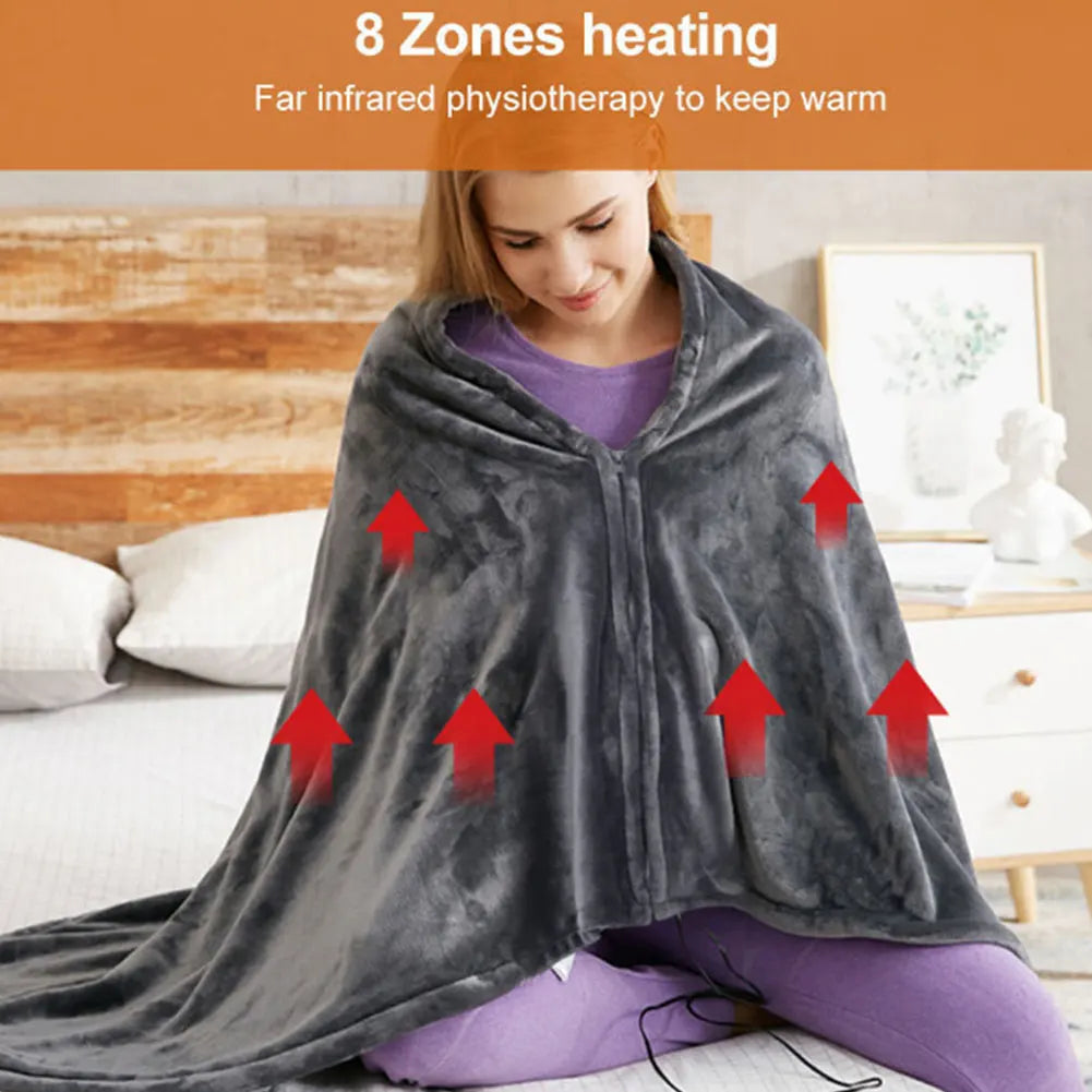 WarmHaven Heizbare Fleece-Decke – Drei Wärmegrade und USB-Anschluss für persönlichen Komfort