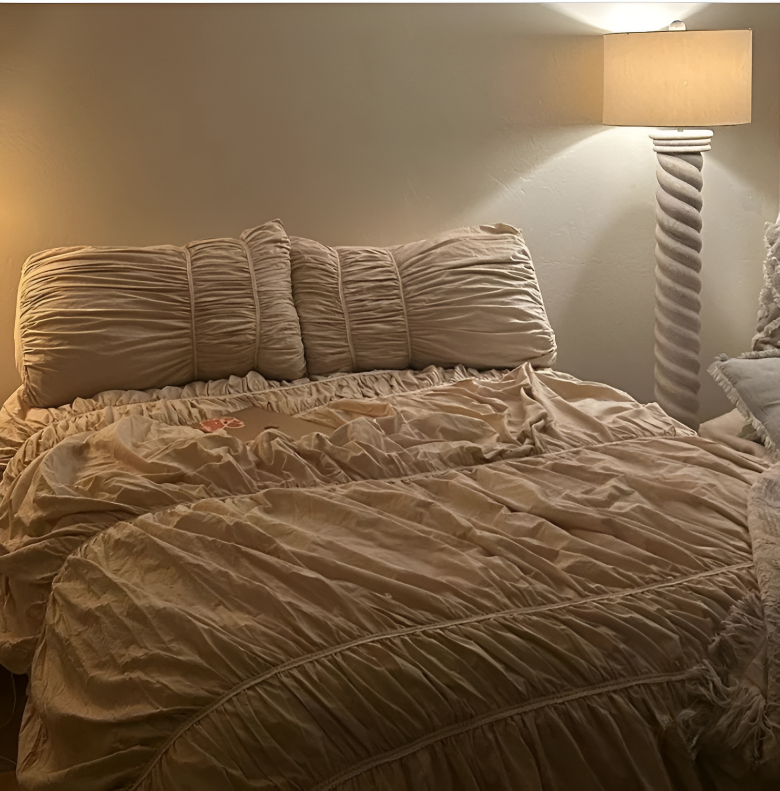 Beige Bettwäsche Set – 100% Gewaschenes Baumwoll-Bettset mit Kissenbezügen und Bettlaken, Langlebig und Pflegeleicht für Moderne Schlafzimmer