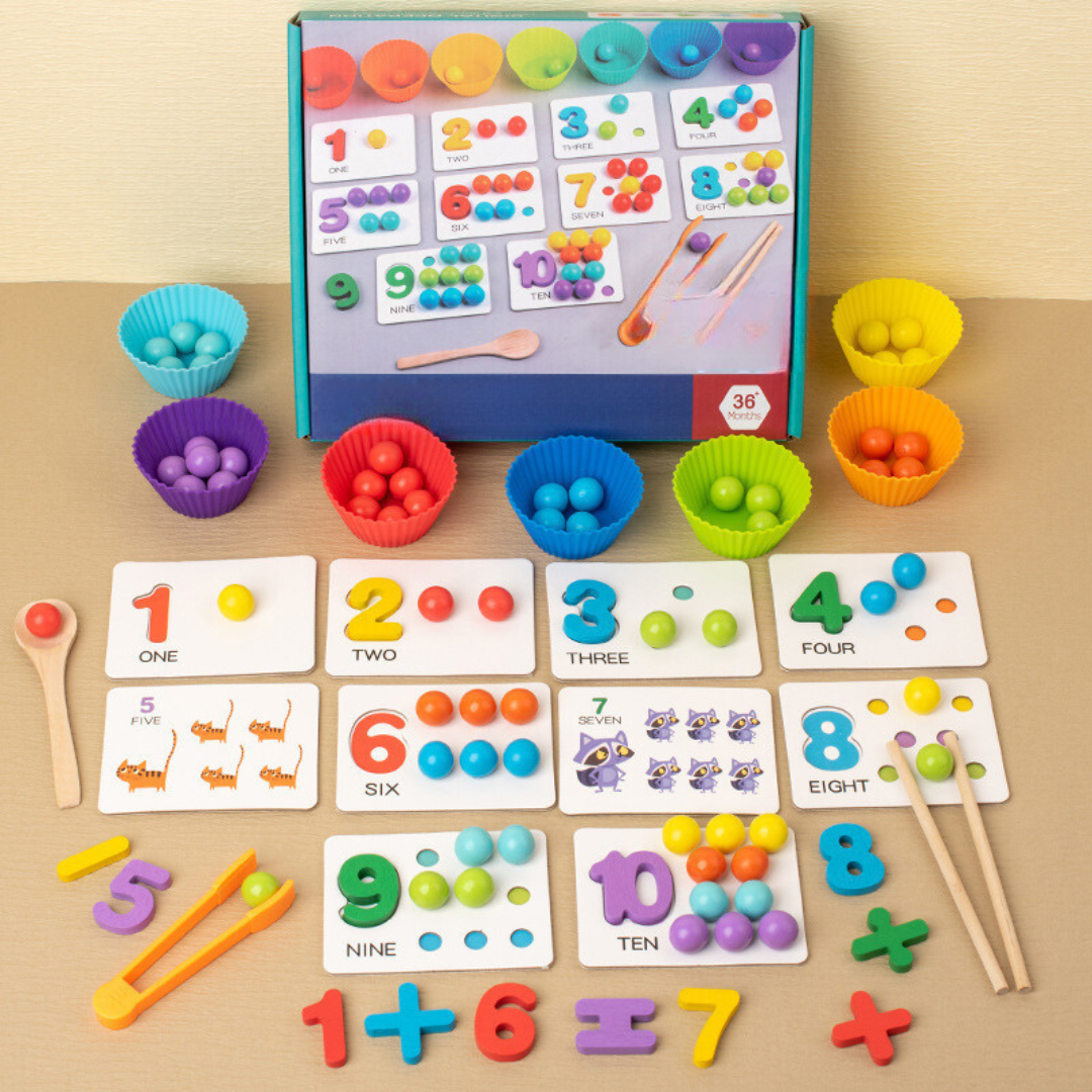 Montessori-Lernset Farben und Zahlen