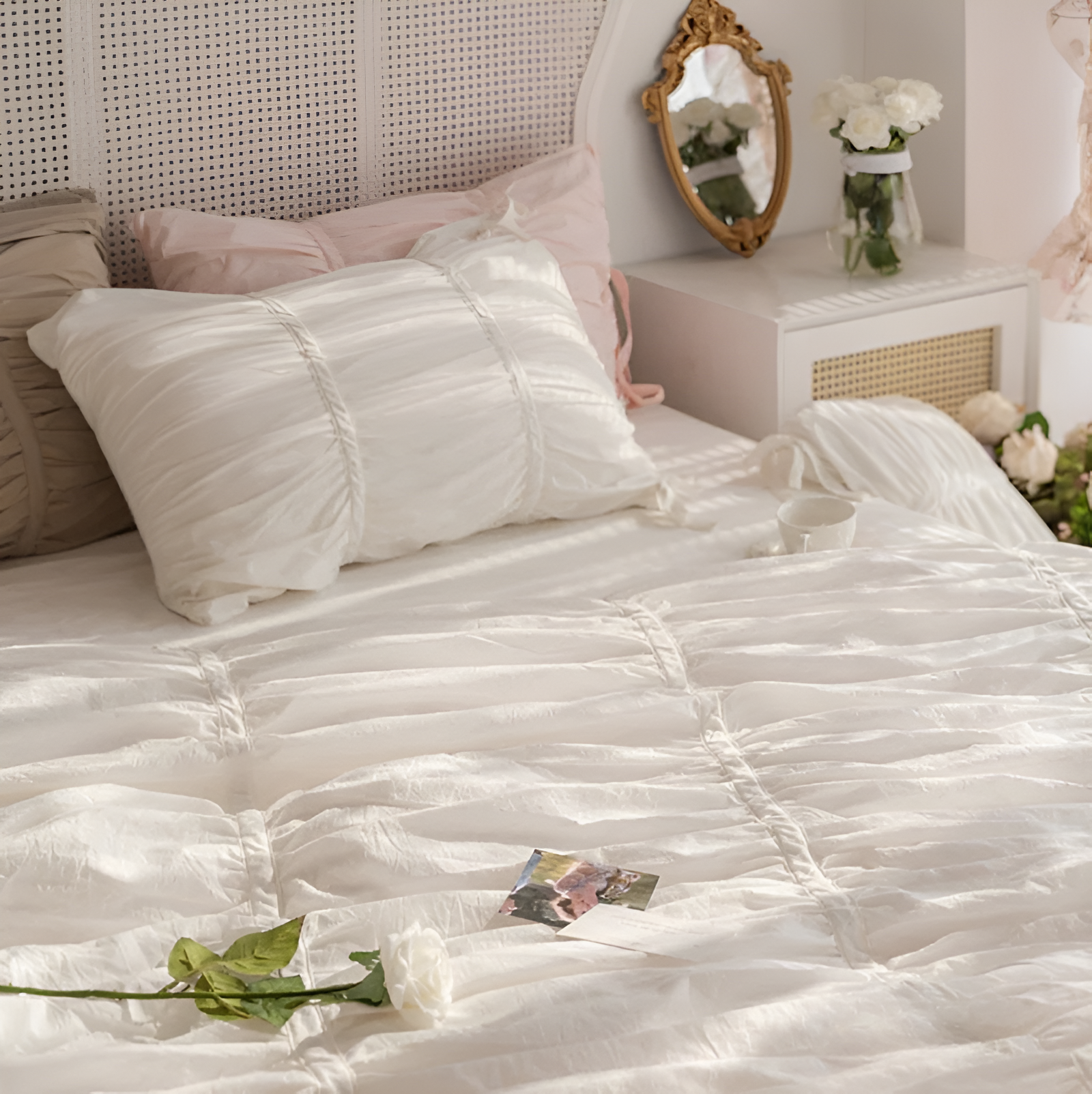 Beige Bettwäsche Set – 100% Gewaschenes Baumwoll-Bettset mit Kissenbezügen und Bettlaken, Langlebig und Pflegeleicht für Moderne Schlafzimmer
