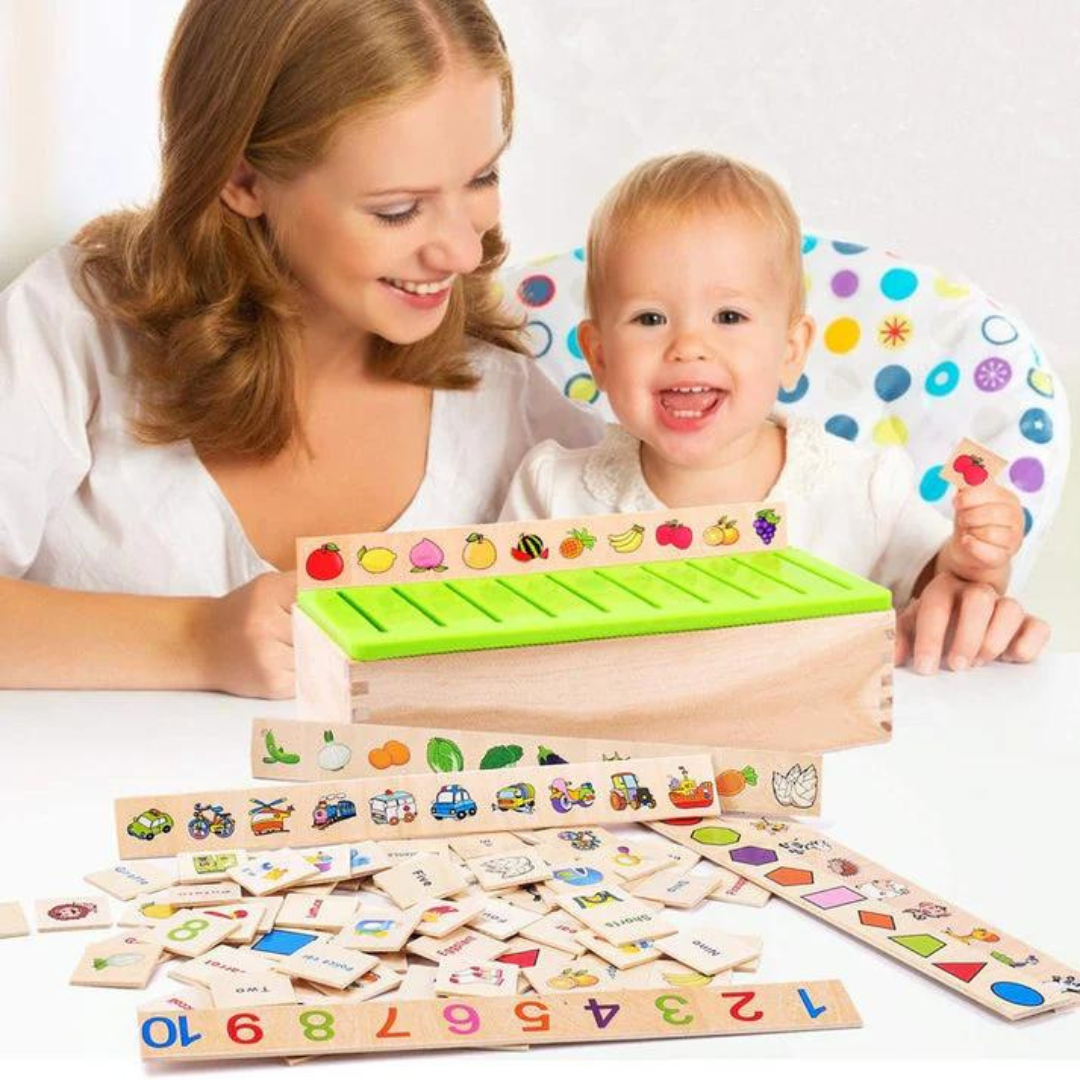 Montessori Holz Sortierbox für Lernen und Entwicklung
