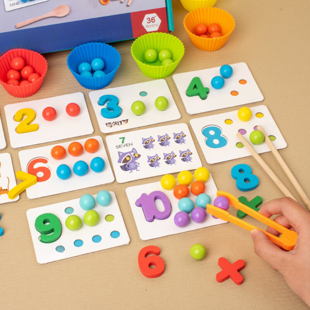 Montessori-Lernset Farben und Zahlen