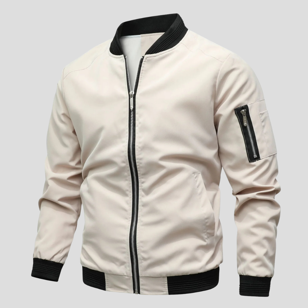 UrbanEdge Bomberjacke – Herrenjacke mit Reißverschluss und Rippdetails