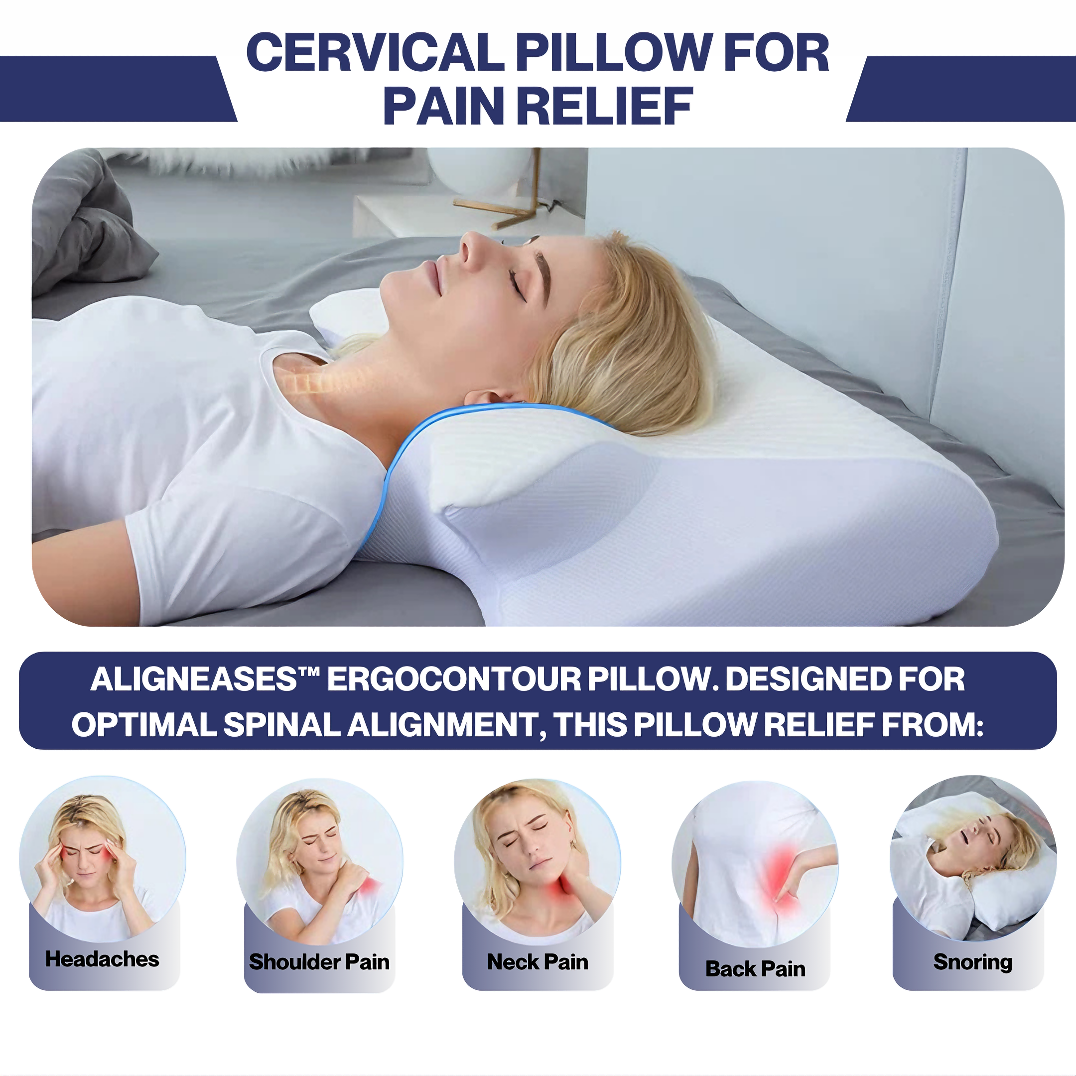 SleepEase | ErgoContour Orthopädisches Kissen