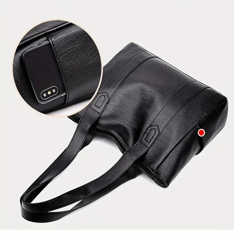 VINTARIS – Elegante Lederschultertasche mit Retro-Touch und glatter Oberfläche