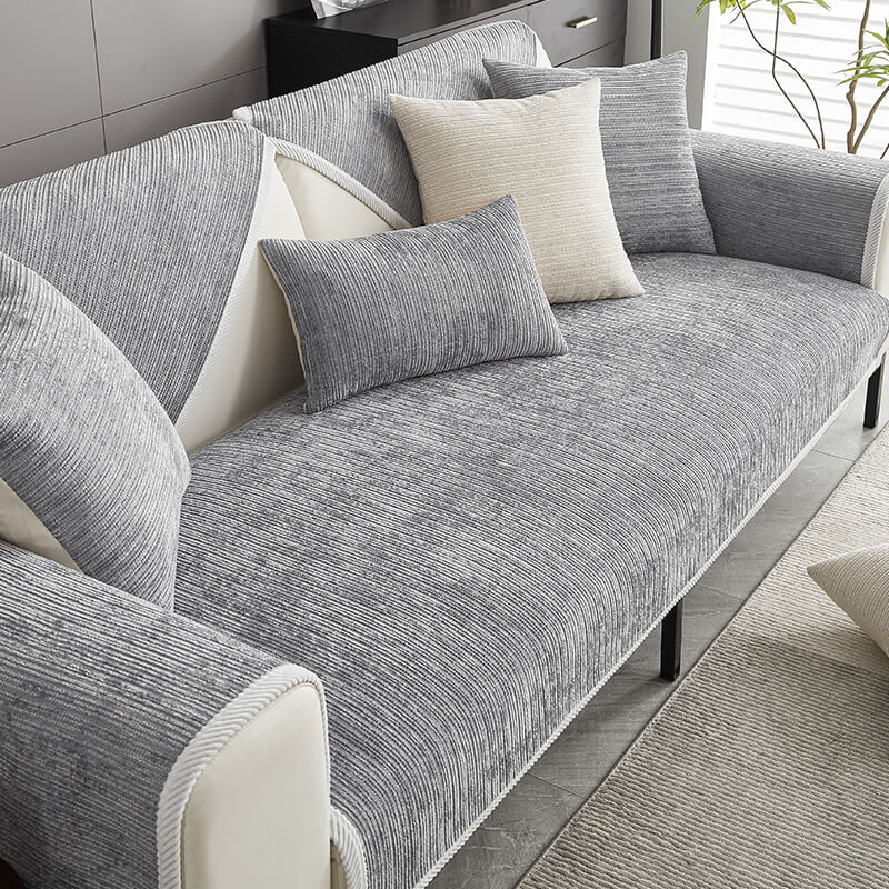 SofaShield Luxe Antikratz-Sofabezüge – Kratzfeste Chenille-Schutz für Haustiere