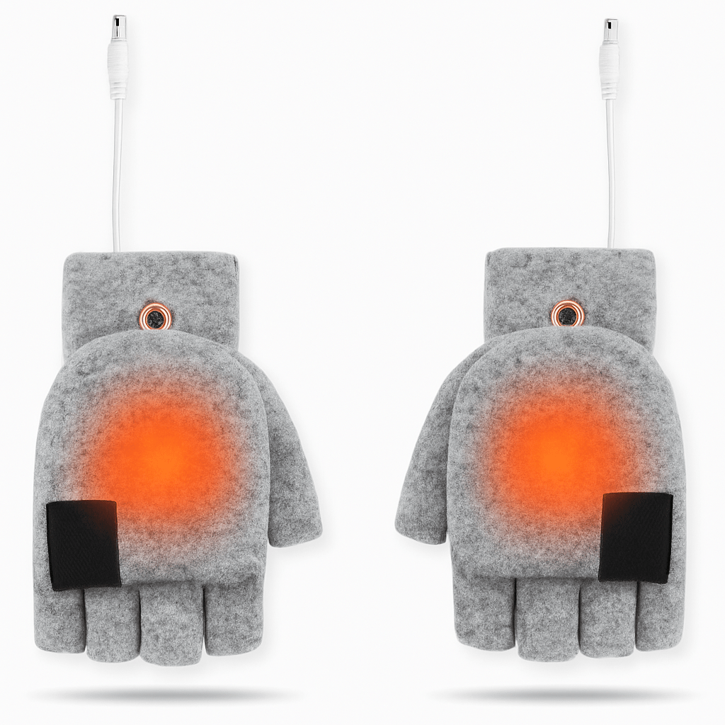 WarmGrip USB beheizte fingerlose Handschuhe – bequeme Winterhandschuhe für Büro und Zuhause
