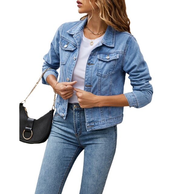 Lässige Jeansjacke für Frauen | Warm