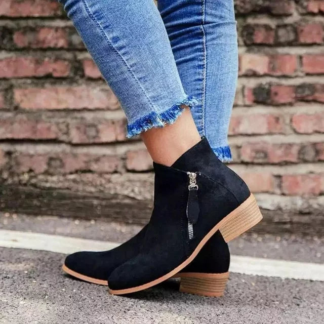 Leder Komfort Stiefelette Damen – Warme Orthopädische Stiefel für den Winter