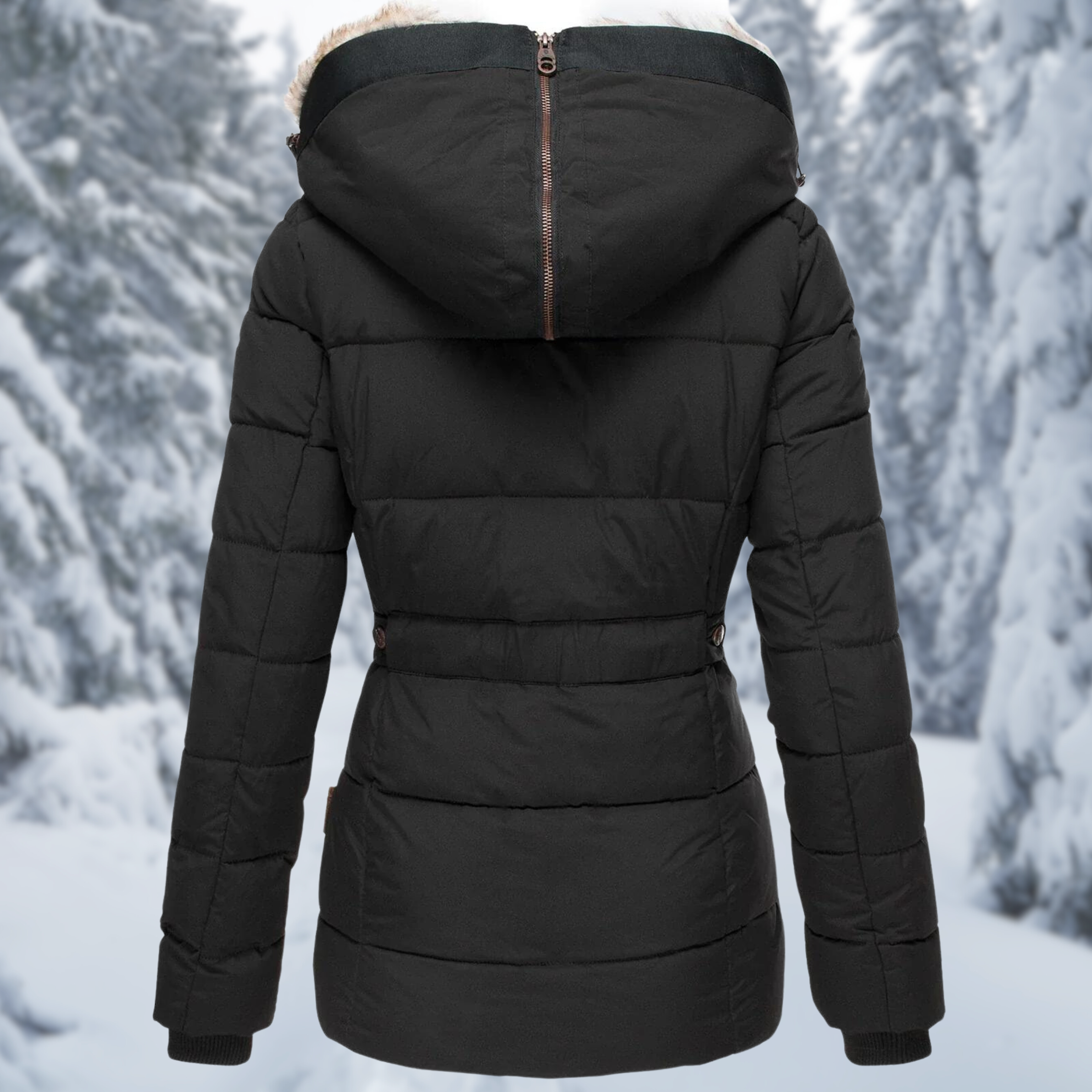 Warme Damen Winterjacke Greta – Elegante Jacke mit Pelzkragen und Bequemer Fütterung