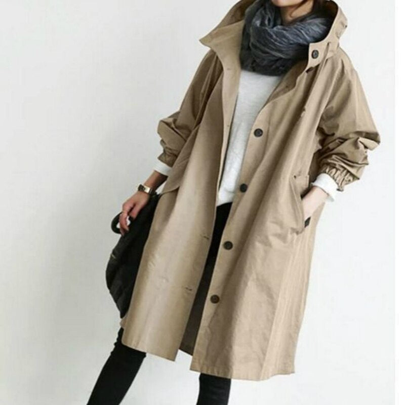 Drune | Modischer langer Trenchcoat Damen Wechsel Saison 2023