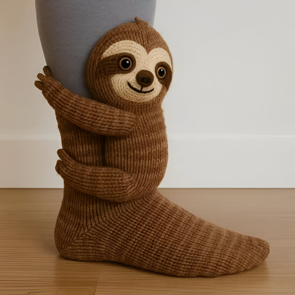 KnusStep Warme Tier-Socken aus Plüsch – Rutschfeste Haussocken mit 3D-Design