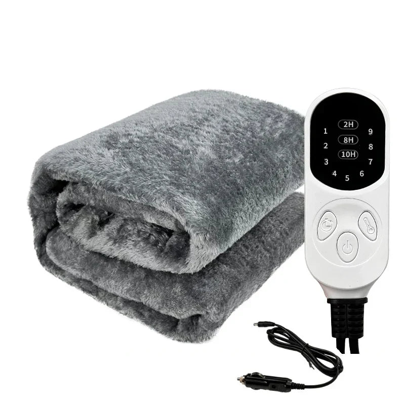 WarmRide 12V beheizte Reisedecke – waschbare Autodecke mit 9 Wärmelevels