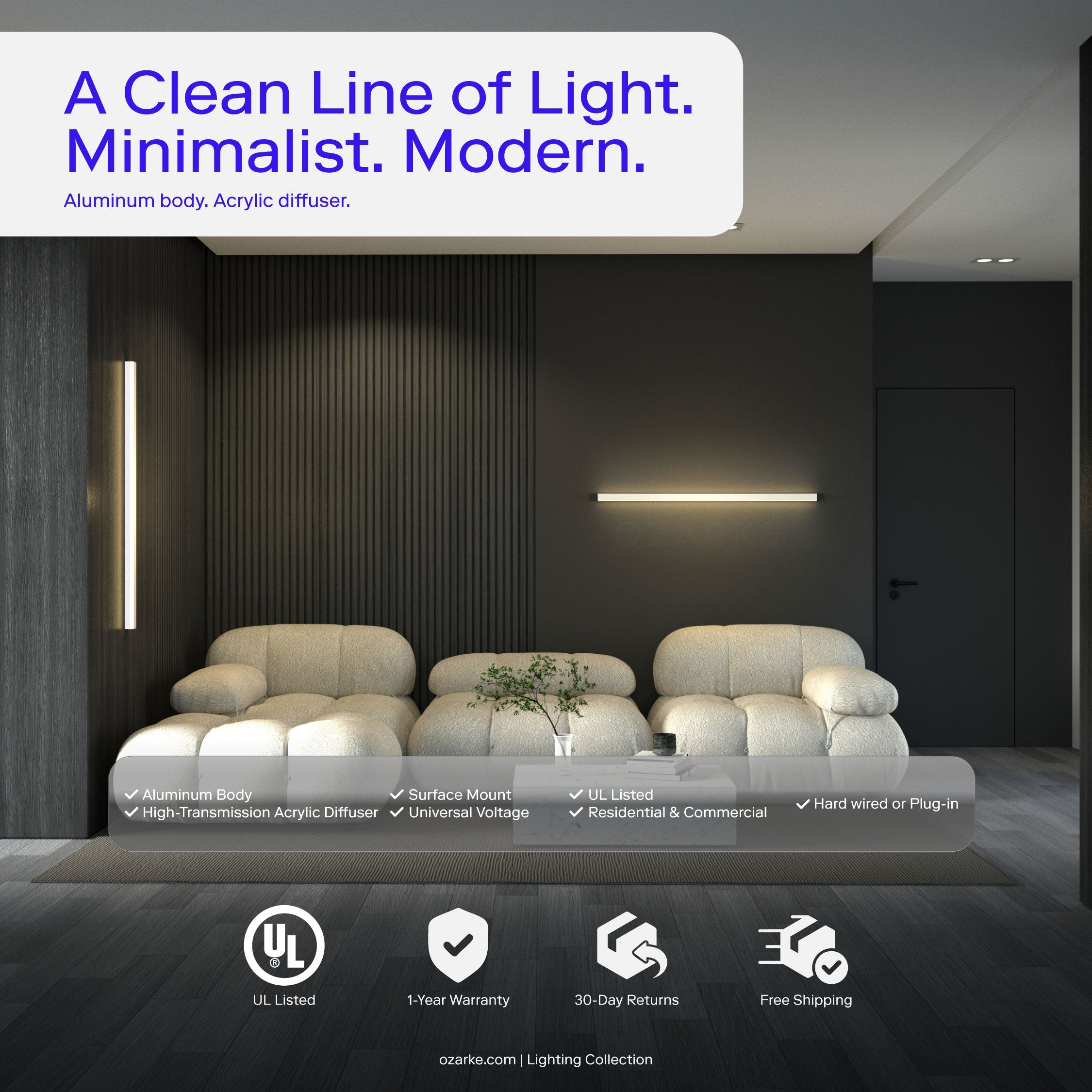 Lineare Minimalistische Wandleuchte