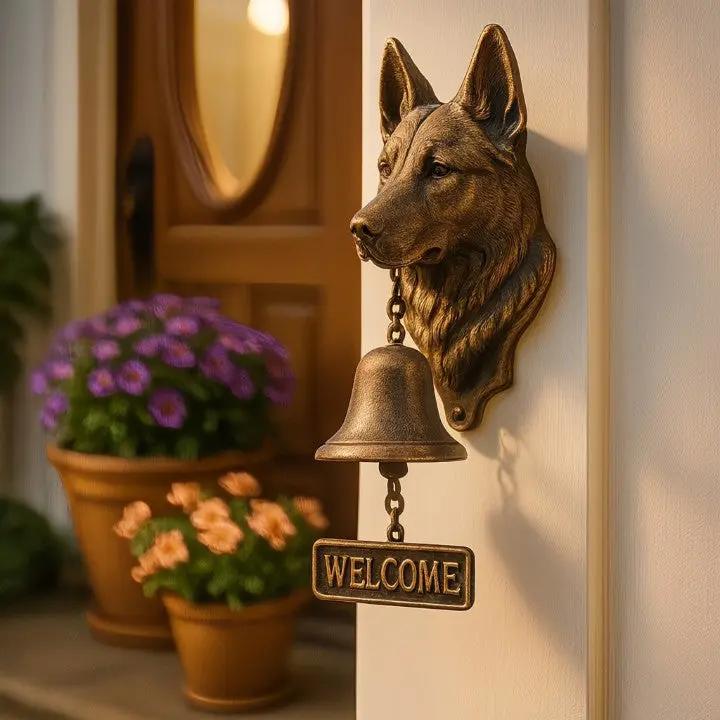 Willkommensglocke HerderKlank – Handgefertigte Gusseiserne Türglocke mit Hund