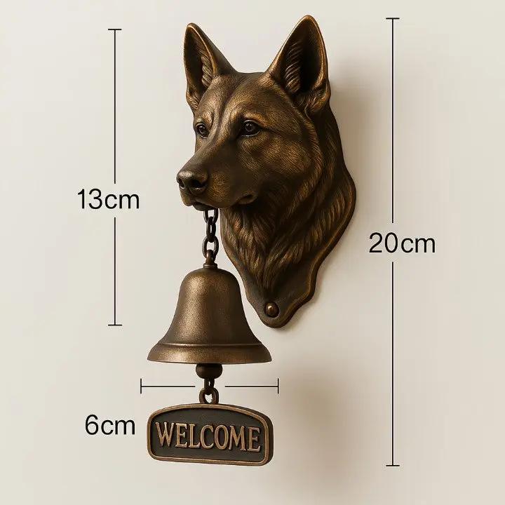 Willkommensglocke HerderKlank – Handgefertigte Gusseiserne Türglocke mit Hund