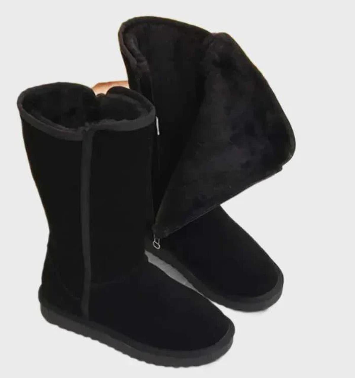 Wasserdichte Wildlederstiefel mit Schafwollfutter