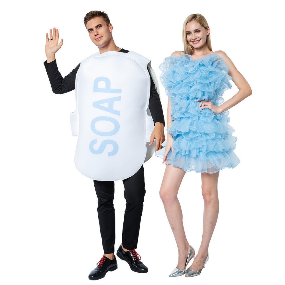 Lustige Halloween Kostüme für Paare Seife und Loofah Set