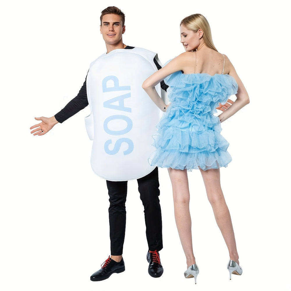 Lustige Halloween Kostüme für Paare Seife und Loofah Set