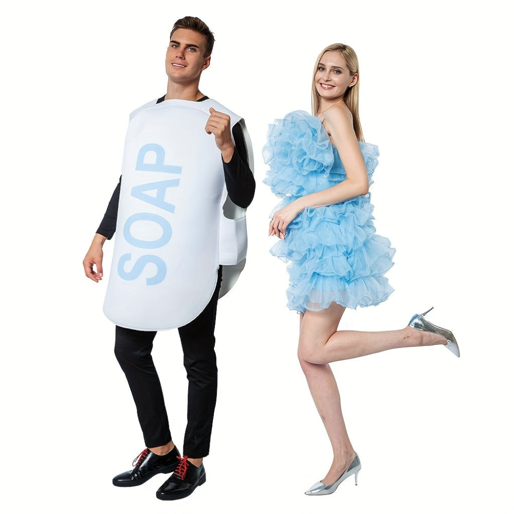 Lustige Halloween Kostüme für Paare Seife und Loofah Set