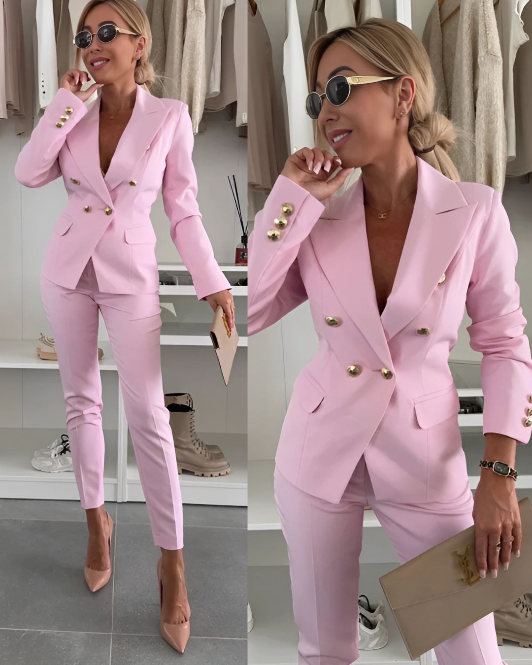 ChicTailored Anzug-Set | Elegante Zweireiher-Passform für eine vorteilhafte Silhouette
