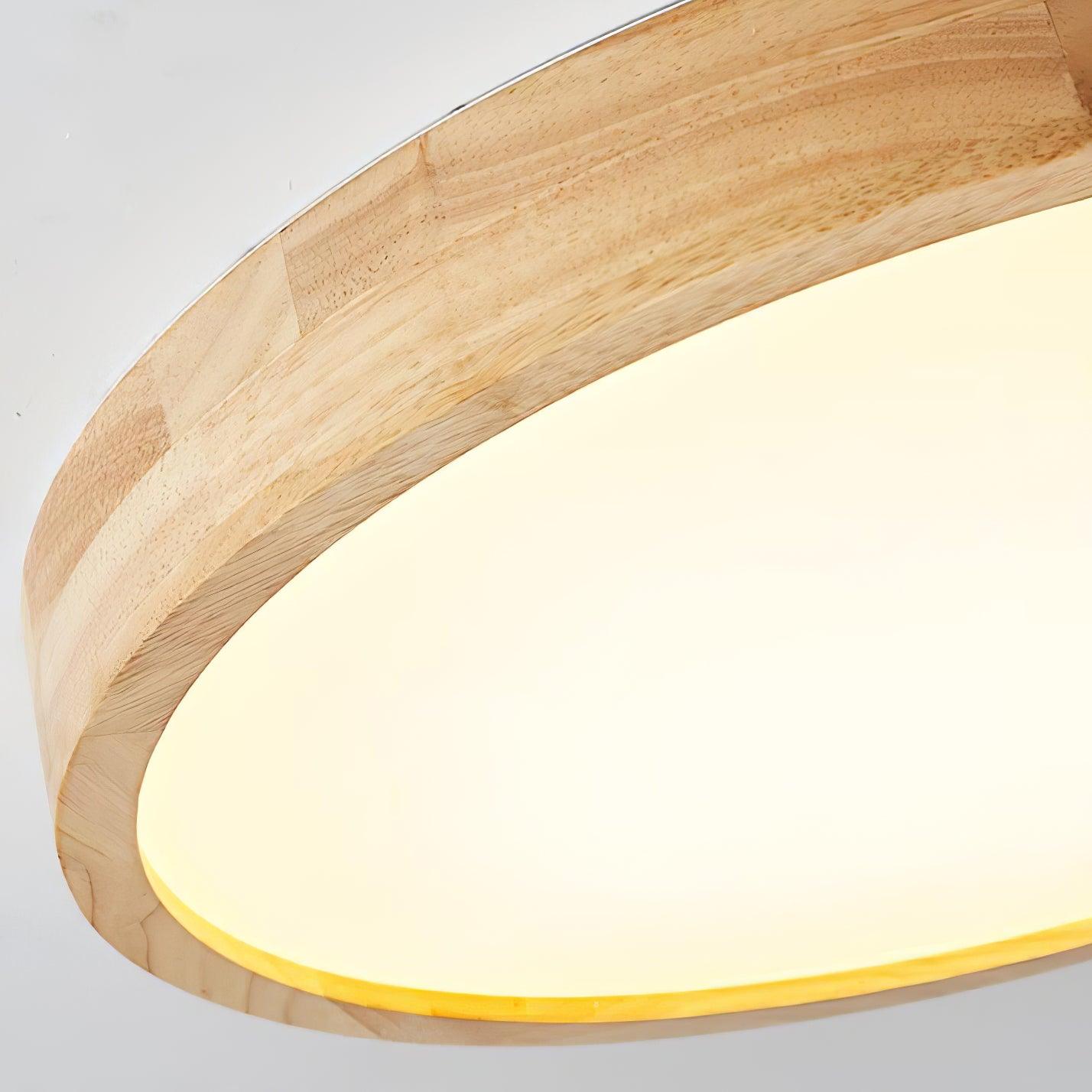 Moderne Nordische Runde Holz LED Deckenleuchte 1-Licht