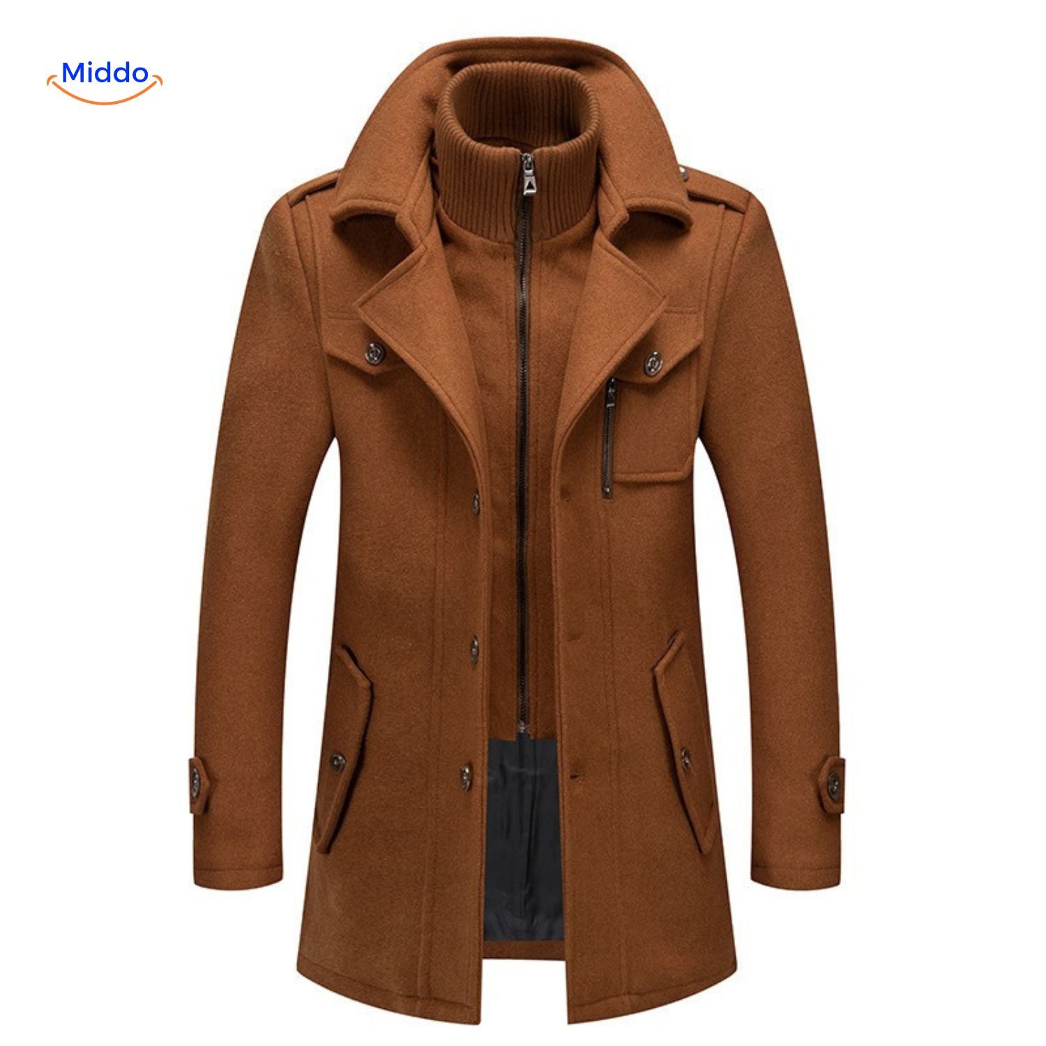 WoolGuard Peaky Blinders Trenchcoat | Luxuriöser Doppelkragen für stilvolle Herren