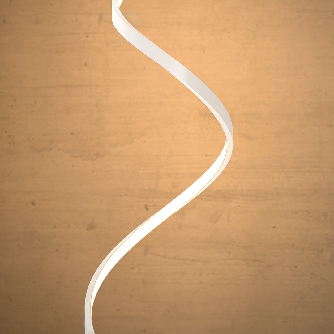 Skulpturale LED Stehlampe – Moderne Spiralform Designlampe