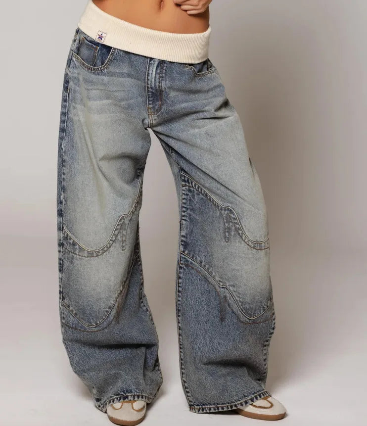 Vanessa Baggy Jeans Damen – Vintage weite Denim-Hose