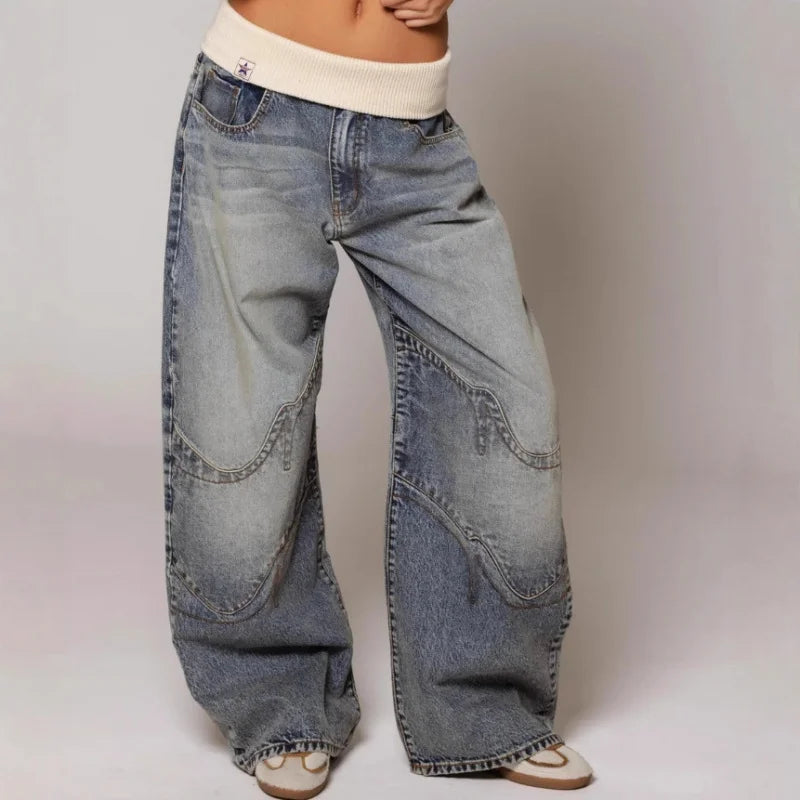 Vanessa Baggy Jeans Damen – Vintage weite Denim-Hose