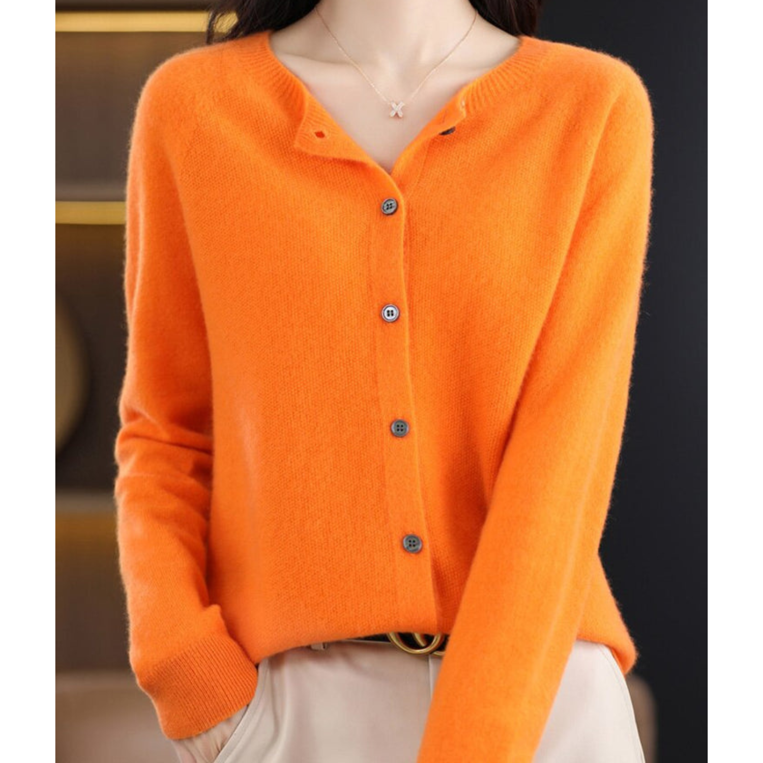 Zuiver Merinowolle Damen O-Hals Gestrickte Weste Kaschmir Pullover