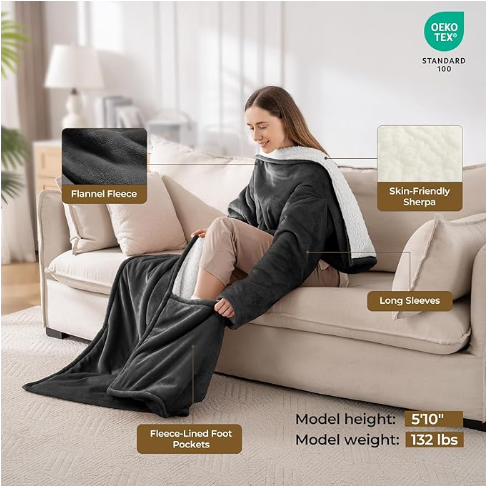 Erwärmte Tragbare Decke – Weiche Elektrische Kuscheldecke für Zuhause