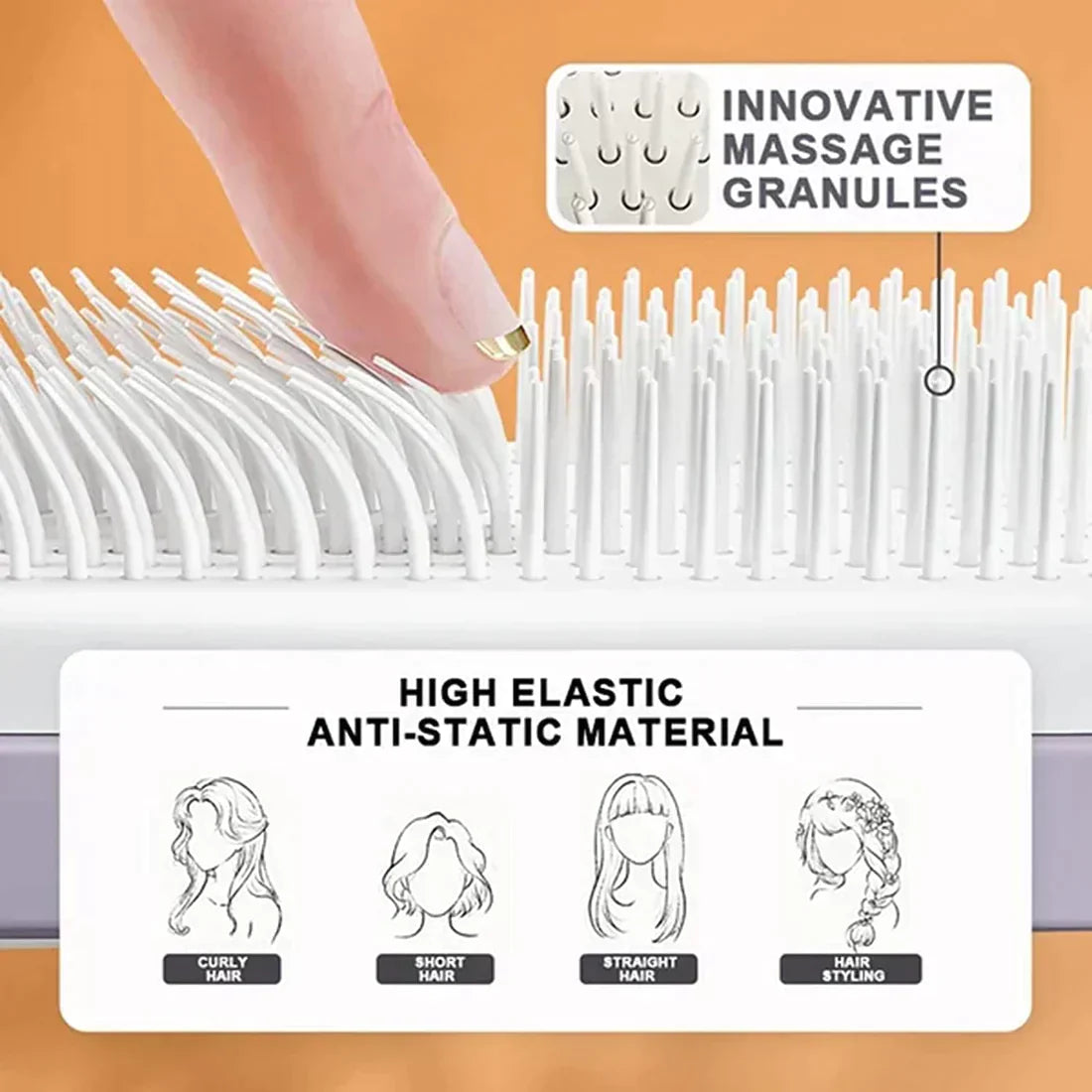LuxéTress 4-in-1 Selbstreinigende Haarbürste | Innovative Haarbürste mit selbstreinigender Technologie für mühelos glattes und glänzendes Haar