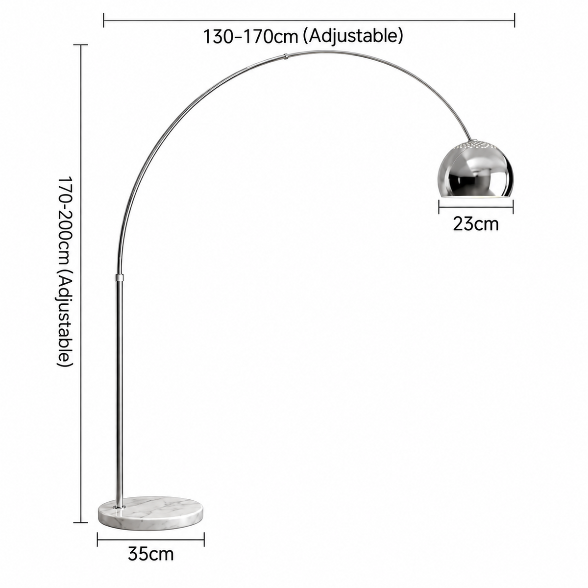 Italienische Arco Stehlampe – Modernes Design für das Wohnzimmer