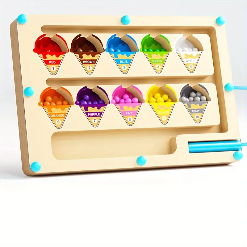 Magnetisches Eis Labyrinth Puzzle - Buntes Lernspielzeug für Kinder ab 3 Jahren