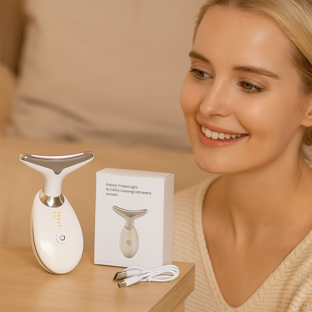 LED-Massagegerät gegen Falten - Gesicht und Hals