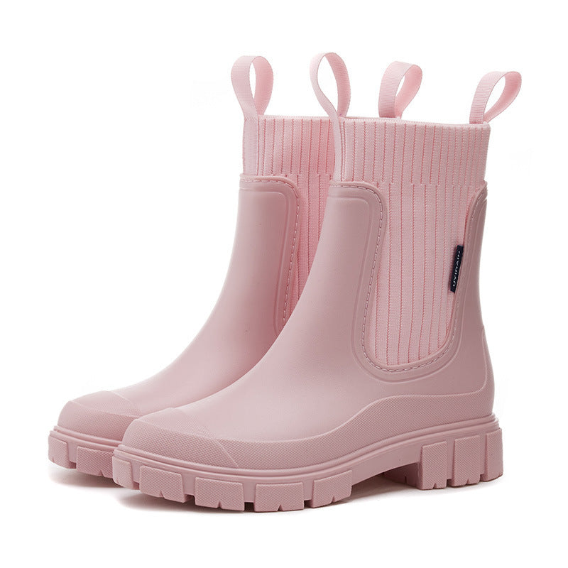 Wasserdichte Gummistiefel für Damen | Höhenverstellbares Plateau & Rutschfeste PVC-Sohle