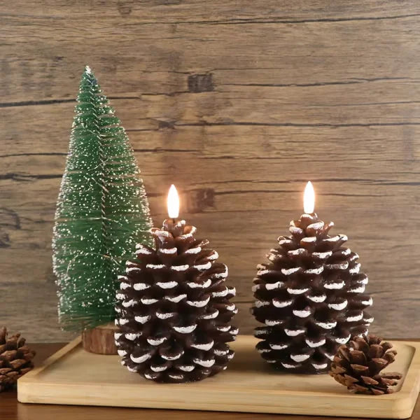 PineGlow LED Kerze | Stimmungsvolle Beleuchtung mit natürlichem Aussehen