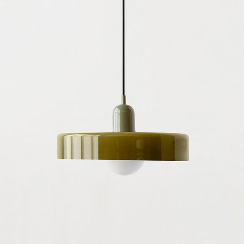 Bauhaus Hängeleuchte aus Buntglas für modernes Interieur