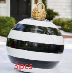 Aufblasbare Weihnachtskugel Außen Deko 60cm – Wetterbeständige PVC Weihnachtsdekoration