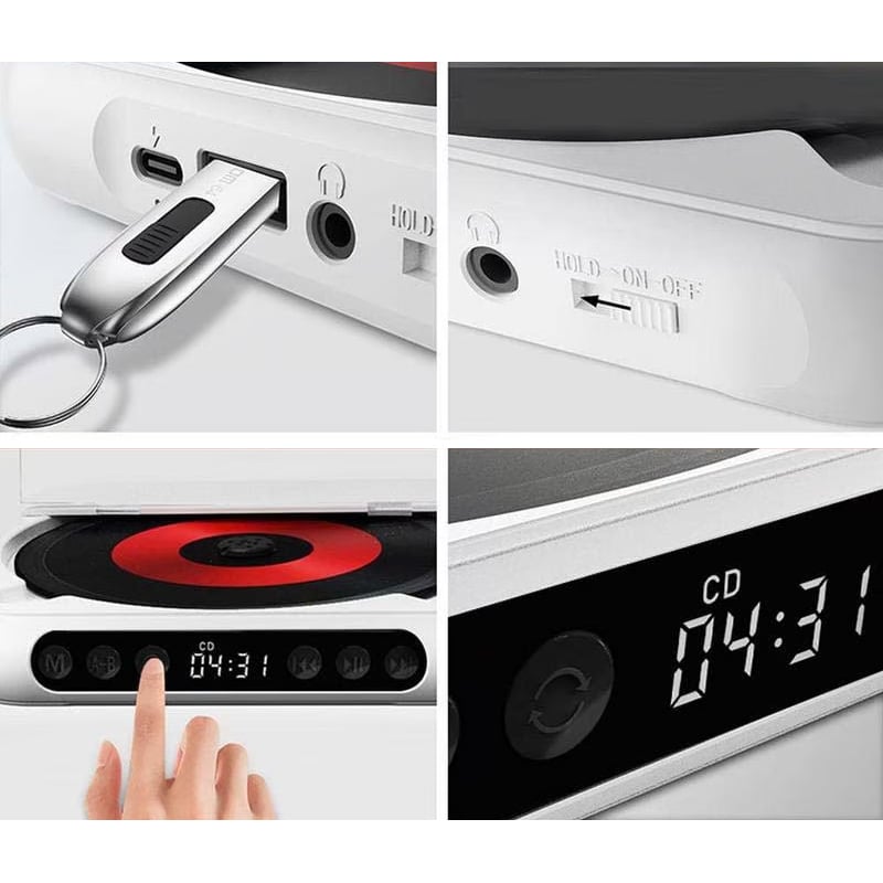 Tragbarer CD-Player - Bluetooth | Hi-Fi Klang | Mehrere Farben