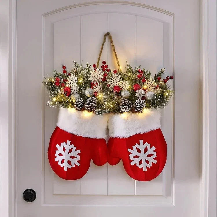 Weihnachtskranz in Handschuhform – 120 LEDs mit Timerfunktion